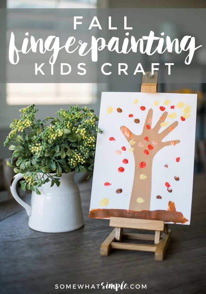 fall crafts for kids fingerpainting trees