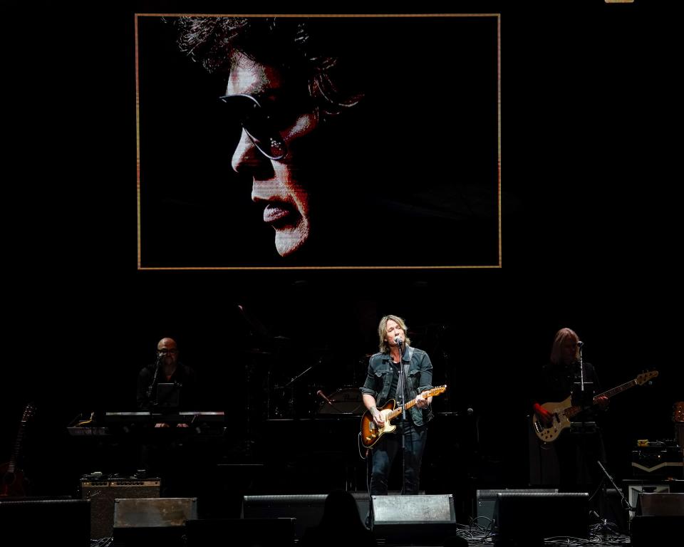 Keith Urban performs during the Tribute to Ronnie Milsap concert at Bridgestone Arena in Nashville, Tenn., Tuesday, Oct. 3, 2023.