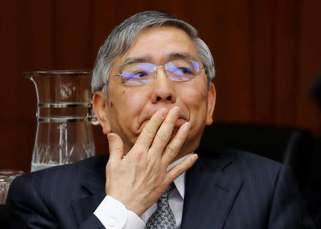 Bank of Japan (BOJ) Governor Haruhiko Kuroda attends a financial and monetary committee session at the Lower House of the parliament in Tokyo, Japan, February 16, 2018. REUTERS/Toru Hanai