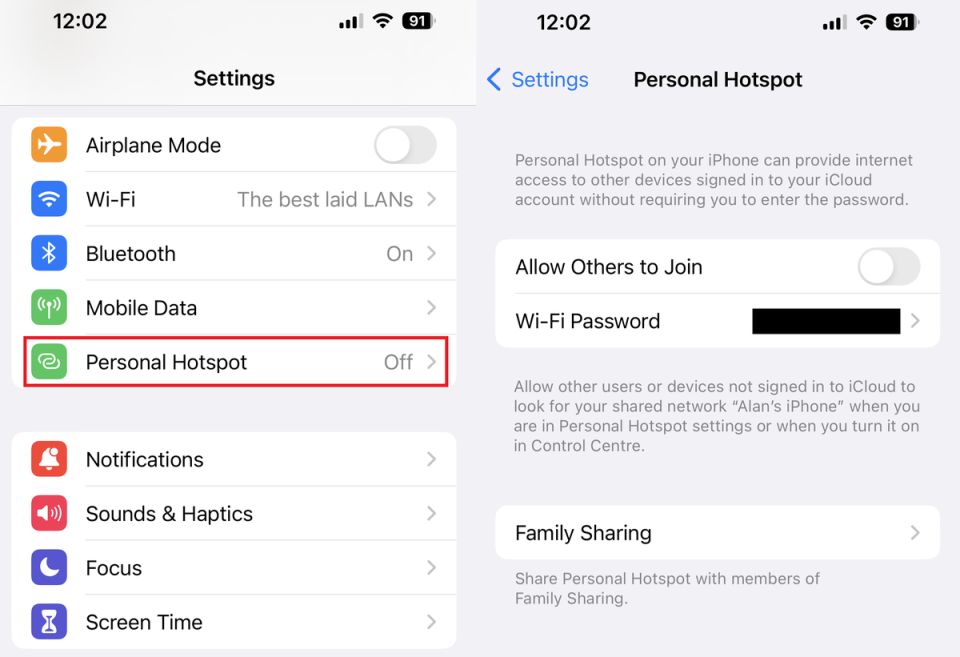 How to turn on WiFi Hotspot on an iPhone (Alan Martin)