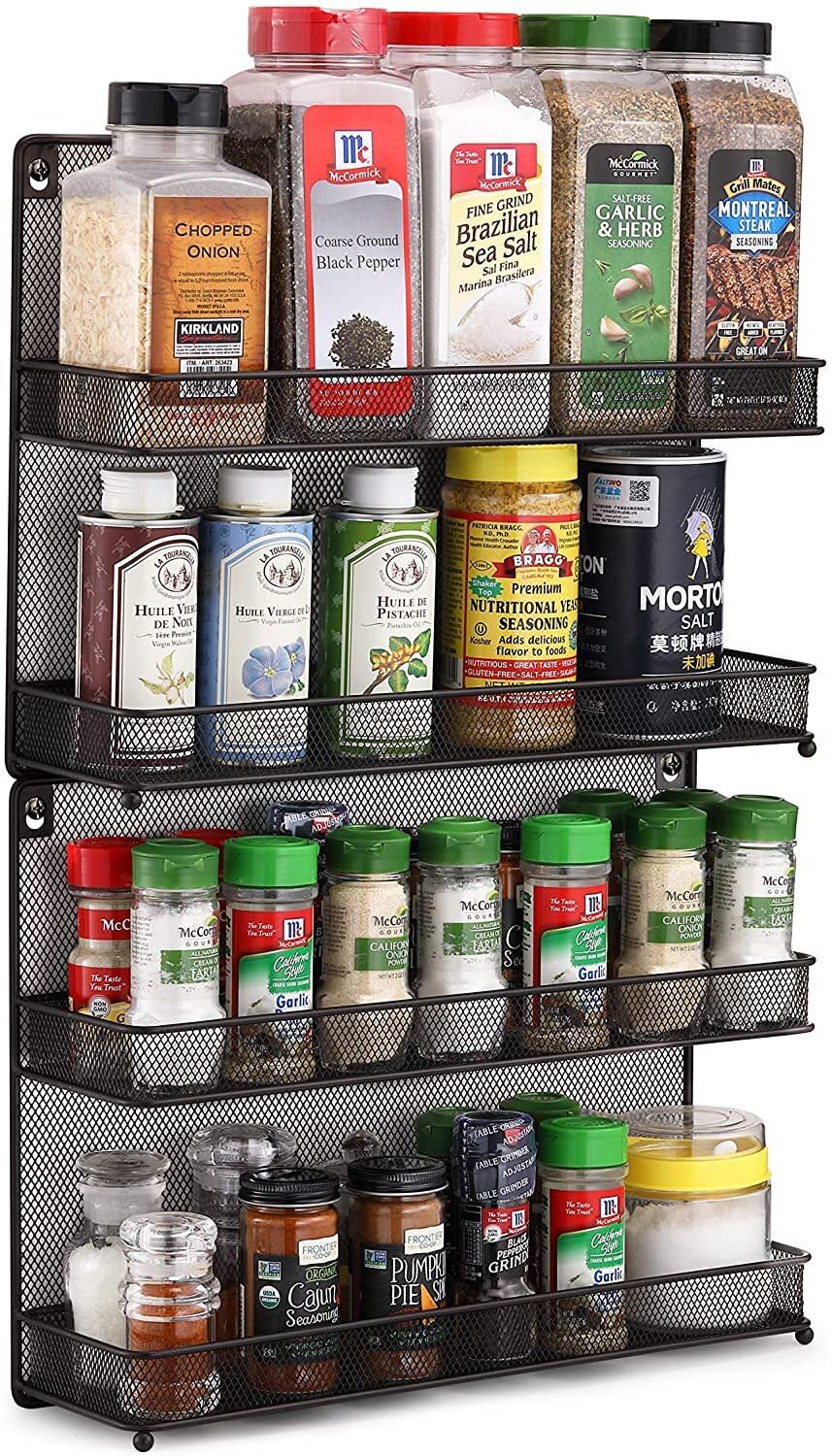 This <a href="https://amzn.to/36jyQOi" target="_blank" rel="noopener noreferrer">spice rack</a> can be mounted to a wall, attached inside a cabinet door or placed on a countertop to keep spices and seasonings organized. Stack two together for double the storage. Find it for $32 on <a href="https://amzn.to/36jyQOi" target="_blank" rel="noopener noreferrer">Amazon</a>.