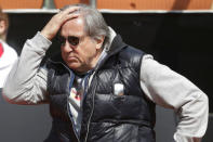 Romania's head coach Ilie Nastase reacts while watching the FedCup Group II play-off match between Romania and Great Britain, in Constanta county, Romania, April 22, 2017. Inquam Photos/George Calin/via REUTERS