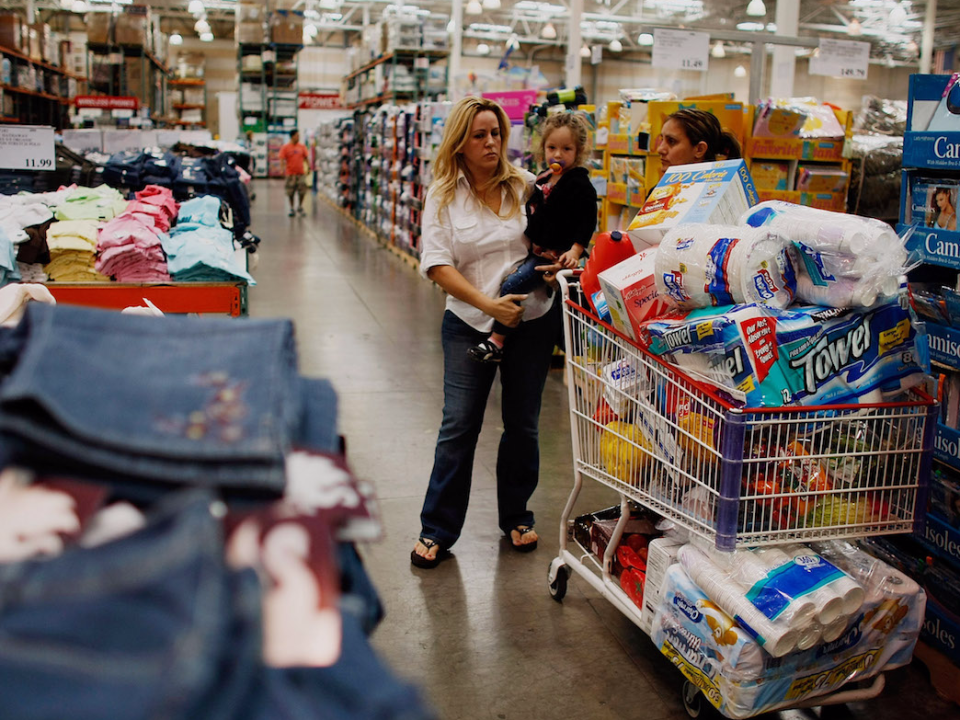 costco shopping mom cart