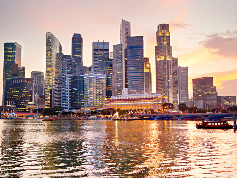 Singapore skyline sunset