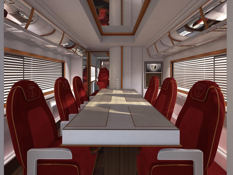 A rendering of the inside of one of Marchi Mobile's vehicles.