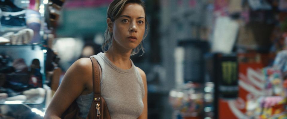 Aubrey Plaza plays Emily, an artist trying to dig her way out of student debt, in "Emily the Criminal."