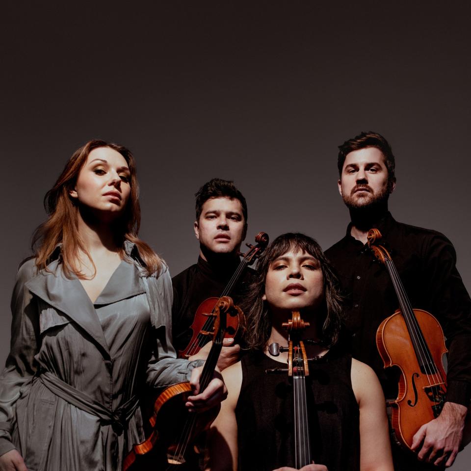 From left, Amy Schroeder, violin; Domenic Salerni, violin; Andrew Yee, cello; and Nathan Schram, viola, form the Attacca Quartet, that will be featured at the 2023 Sarasota Music Festival.