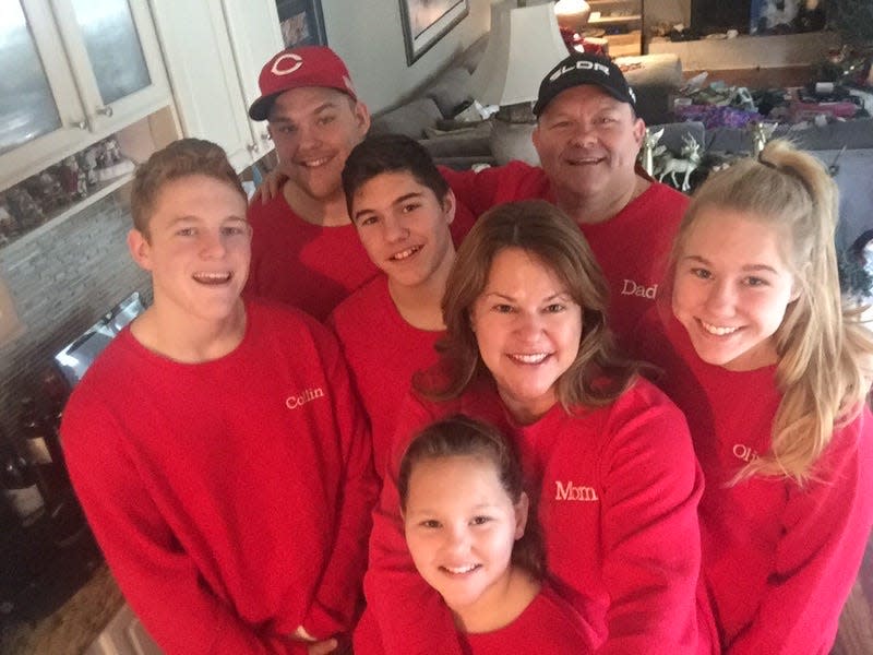 The Wiant family –– (from left) Collin , Austin, Aidan, Kathleen, Ava, Wade and Olivia.