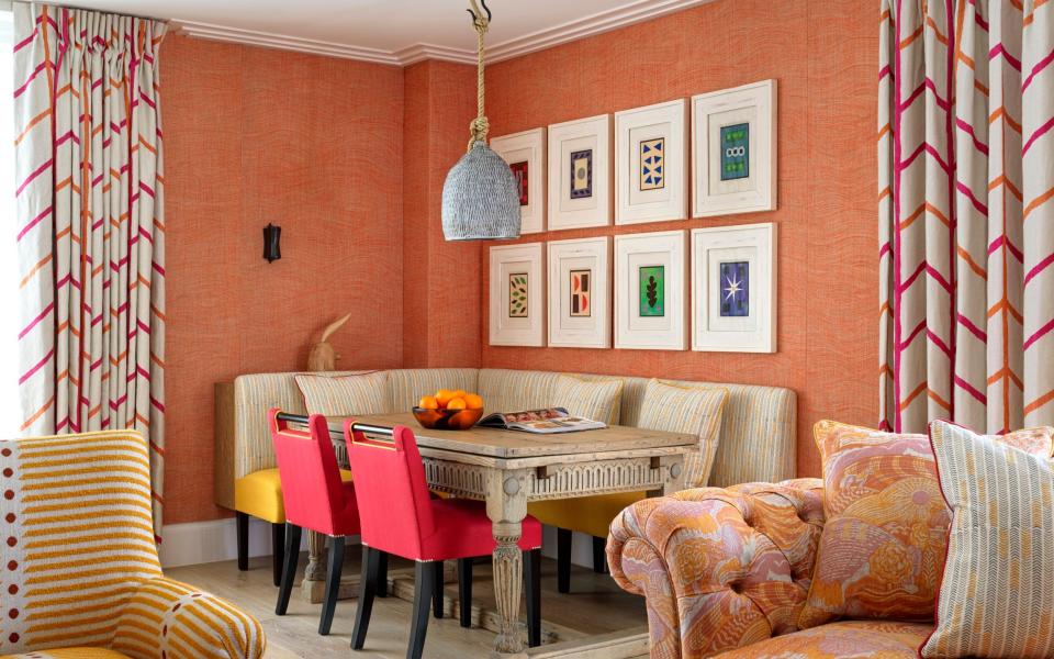 All the warm shades, from burgundy and damson to burnt orange, terracotta and ochre, are coming back