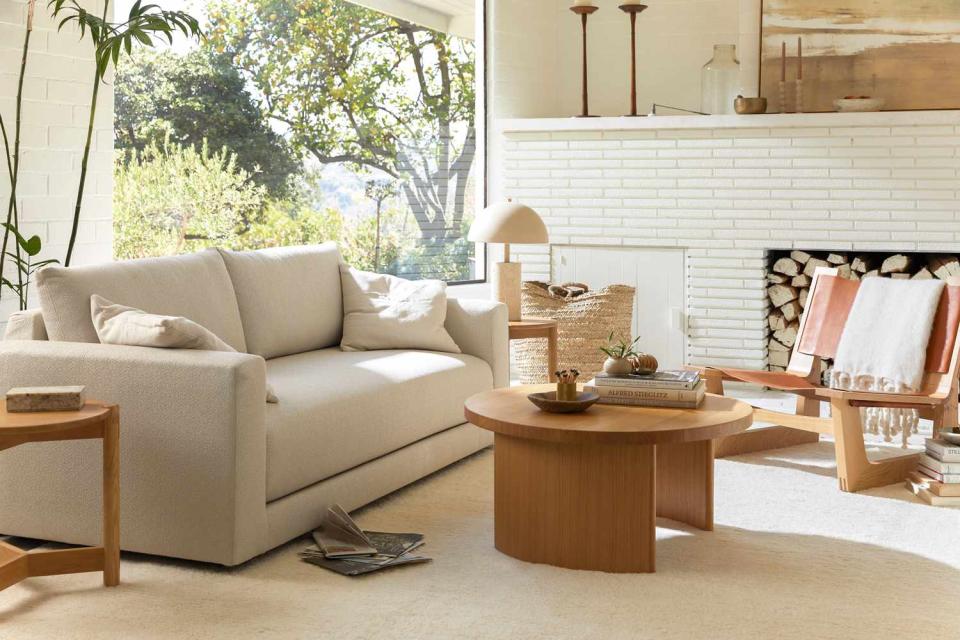 <p>Courtesy of Parachute</p> Cove Sofa and Butte Coffee Table by Parachute
