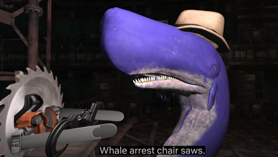 Netflix's bot horror short a whale arresting a chainsaw