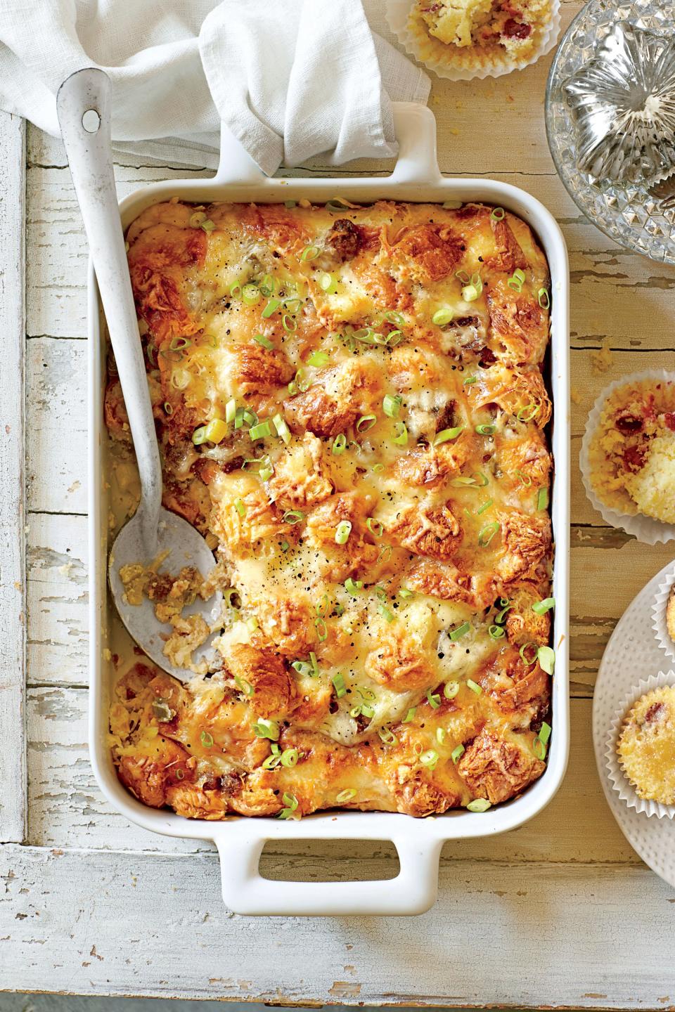 Cheesy Sausage-and-Croissant Casserole