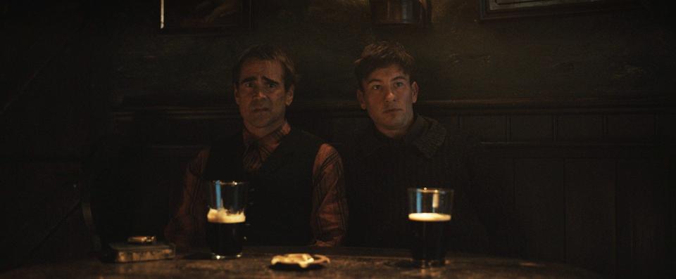 When he loses a close buddy, Pádraic (Colin Farrell, left) confides in young oddball Dominic (Barry Keoghan) in "The Banshees of Inisherin."