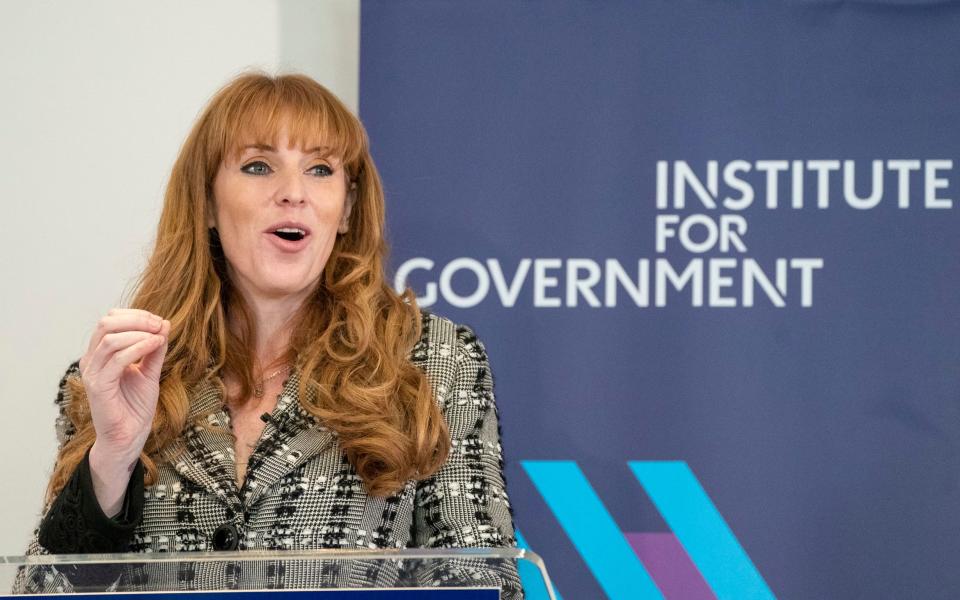 Angela Rayner claimed she knew no details about the reshuffle after delivering a speech at the Institute for Government - Dominic Lipinski/PA Wire