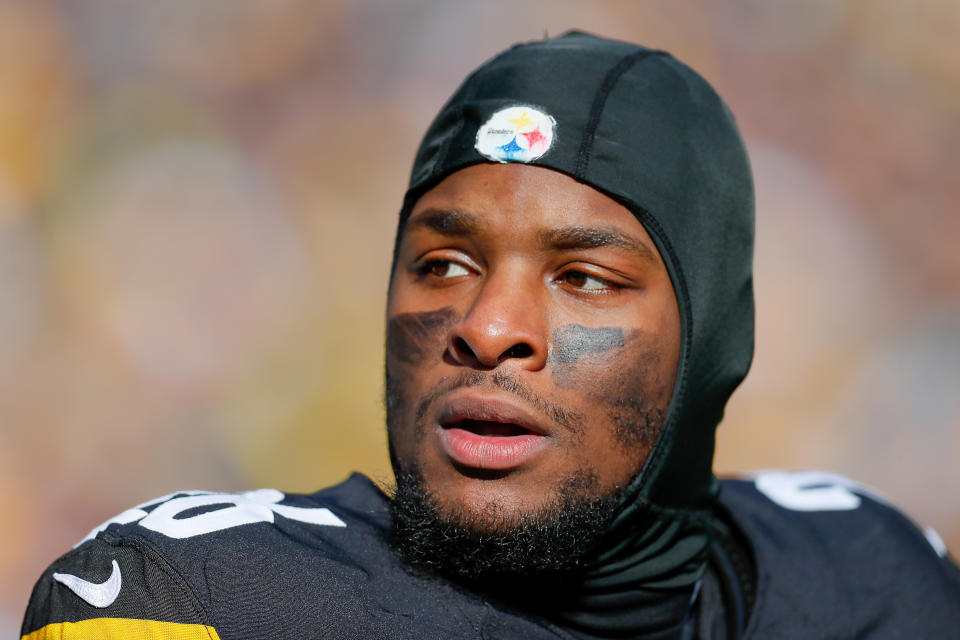 Le’Veon Bell is sitting out the 2018 season, in search of a better long-term payday for 2019 and beyond. (Getty Images)