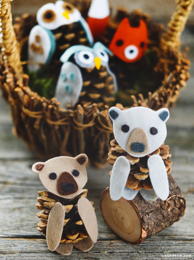 Felt Pinecone Bears