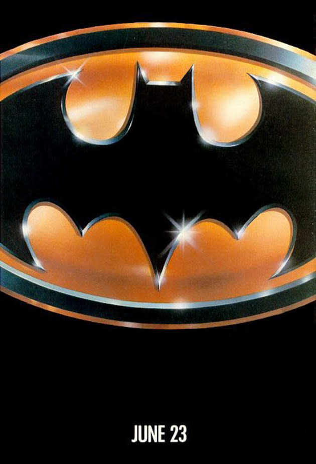 <b>‘Batman’ (1989)</b><br><br> In 1989 Tim Burton brought us his much darker take of the character, and the build-up started with this fantastic teaser poster. Film fans in 1989 knew what you were going to get, and they were very excited. <br><br><b>[Related feature: <a href="http://uk.movies.yahoo.com/the-dark-knight-rises--the-secrets-of-nolan%E2%80%99s-success.html" data-ylk="slk:The Dark Knight Rises - The secrets to Nolan's success;elm:context_link;itc:0;sec:content-canvas;outcm:mb_qualified_link;_E:mb_qualified_link;ct:story;" class="link  yahoo-link">The Dark Knight Rises - The secrets to Nolan's success</a> ]</b>