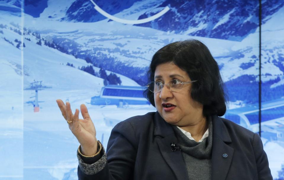 <p>Nº 26: Arundhati Bhattacharya<br> Presidenta del Banco Estatal de la India<br> (AP) </p>