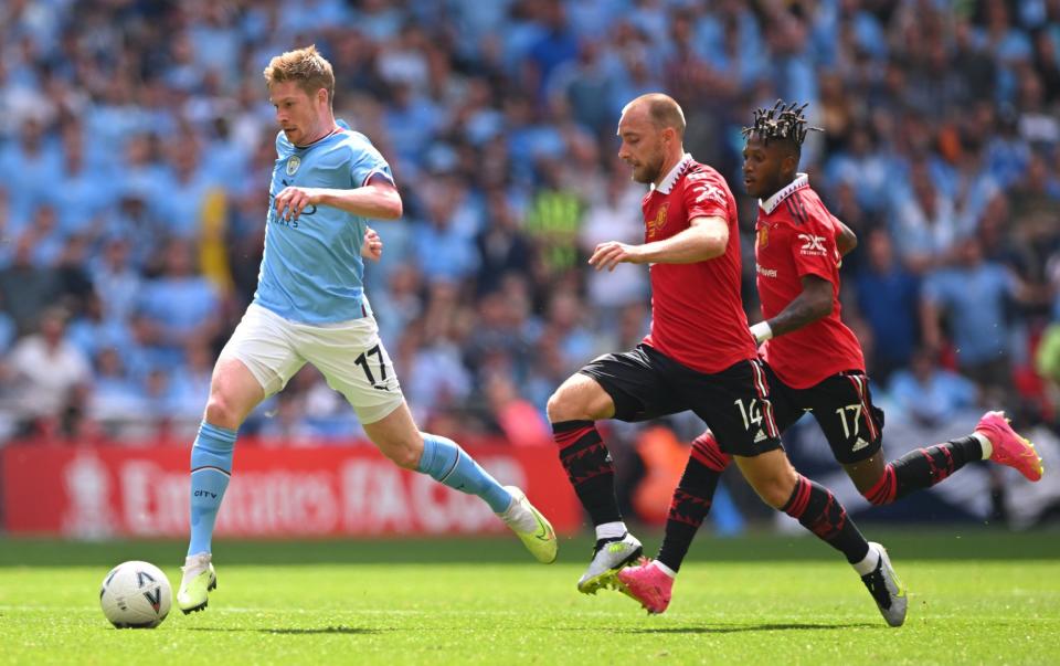 Christian Eriksen looked tired and was chasing shadows for much of the FA Cup final - Getty Images/Will Palmer