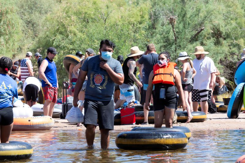 People go tubing on Salt River in Arizona