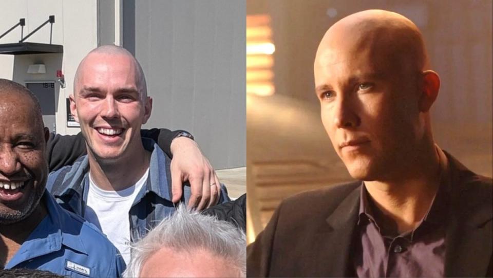 Michael Rosenbaum and Nicholas Hoult as Lex Luthor