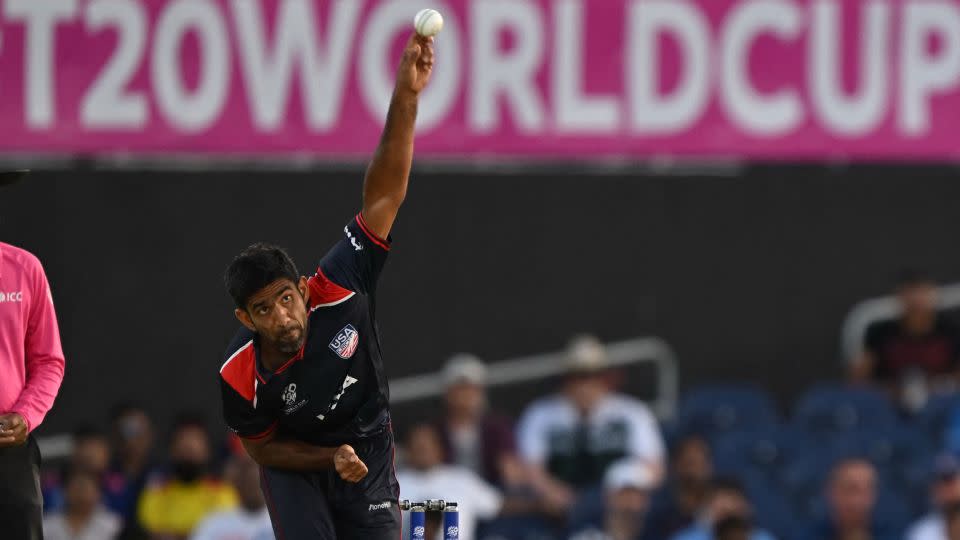 Netravalkar's skill with the ball has proved vital to the USA's success in the tournament. - Andrew Caballero-Reynolds/AFP/Getty Images