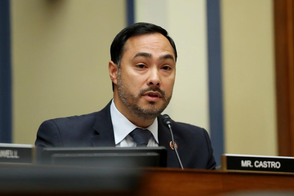 Rep. Joaquin Castro, D-Texas, questions Acting Director of National Intelligence Joseph Maguire as he testifies before the House Intelligence Committee on Capitol Hill in Washington, Sept. 26, 2019.