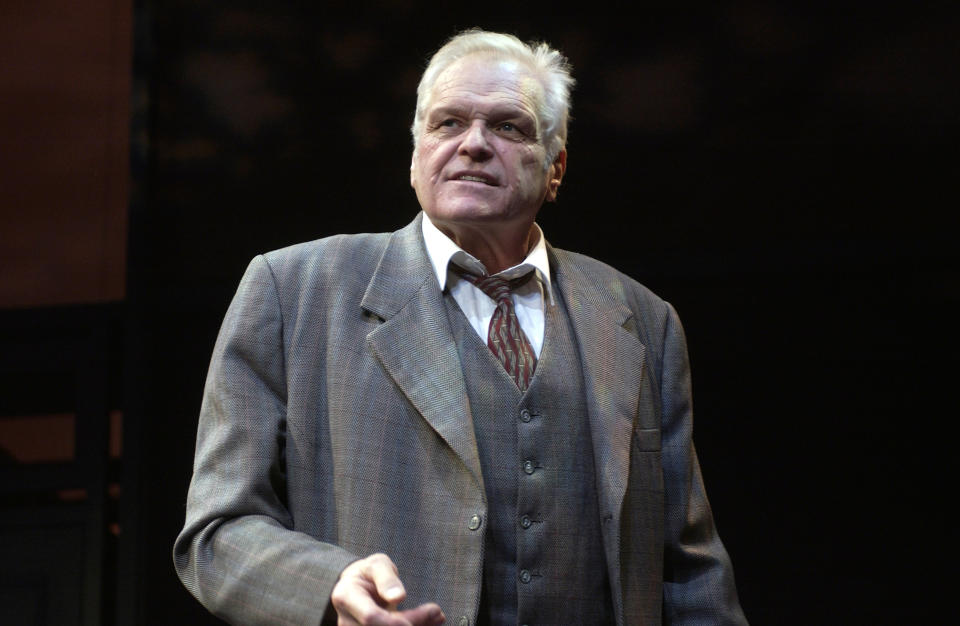 Brian Dennehy (as Willy Loman) in the production Death of a Salesman at the Lyric Theater in London. Written by Arthur Miller. (Photo by robbie jack/Corbis via Getty Images)