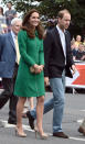 <p>Kate donned Erdem for the Tour de France launch. In a green coat and matching silk tea dress, Kate accessorised with a nude clutch and shoes - both by the Duchess’s favourite, L.K. Bennett. </p><p><i>[Photo: PA]</i></p>