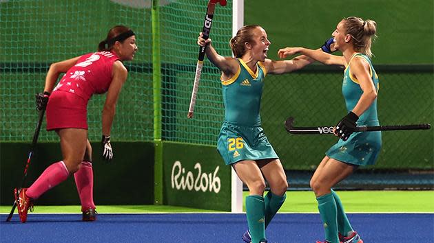 The Hockeyroos beat Japan 2-0 in their final pool game before the quarter-finals.