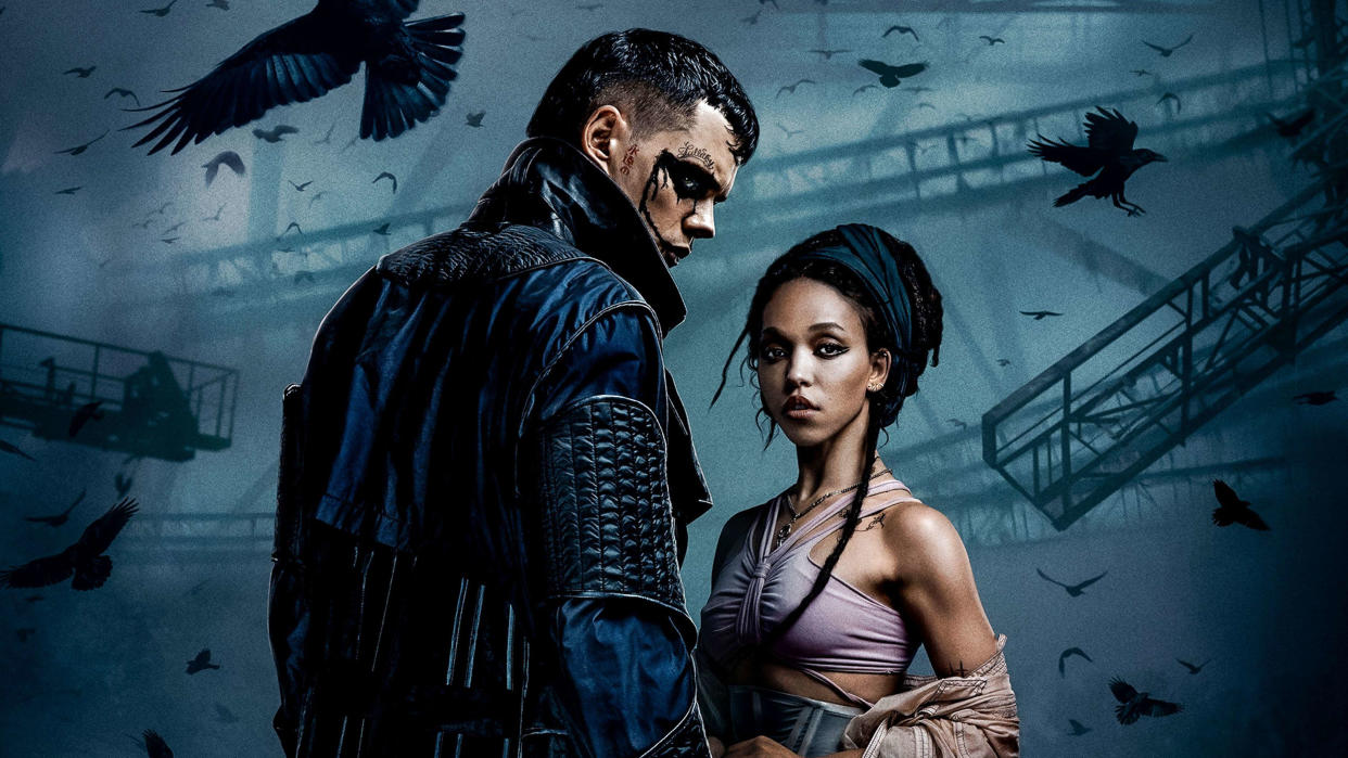 Bill Skarsgård and FKA Twigs play the lead roles in the 2024 version of The Crow. (Lionsgate/Alamy)