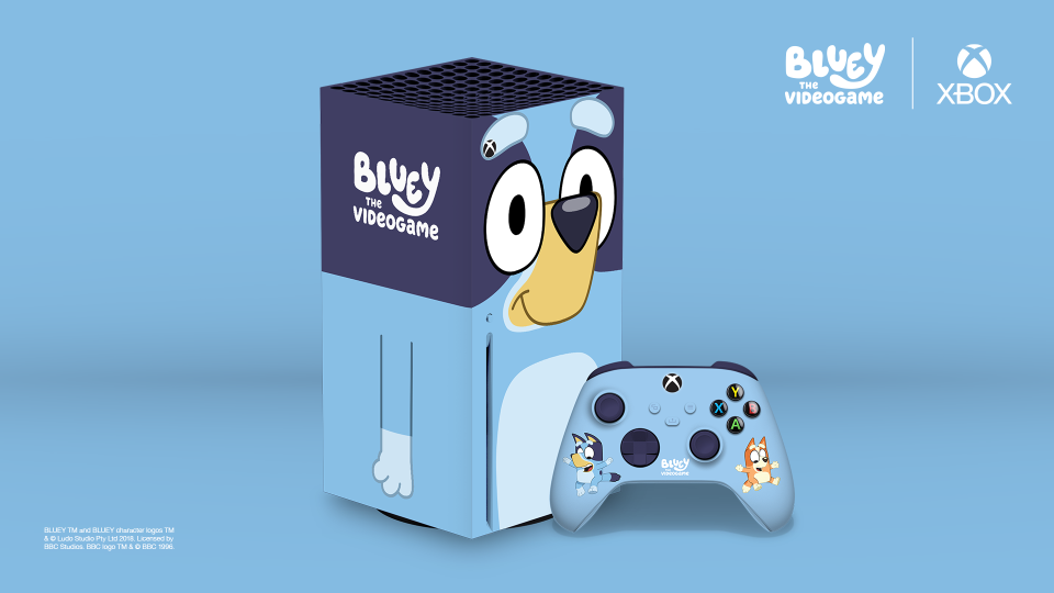 Xbox is celebrating the release of Bluey: The Game with a Bluey Xbox Series X. (Courtesy Microsoft)