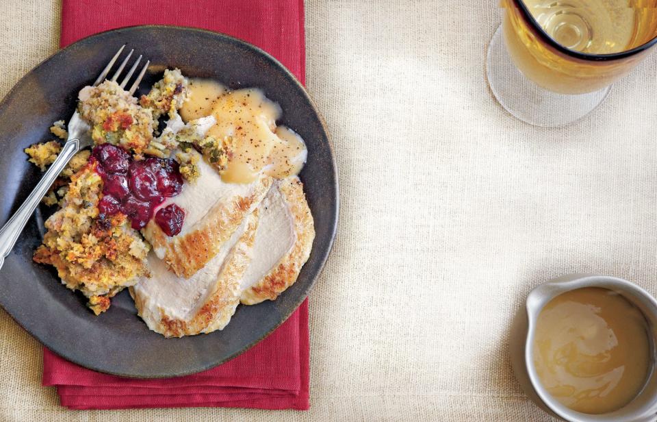 Turkey Breast and Herb-Cornbread Stuffing