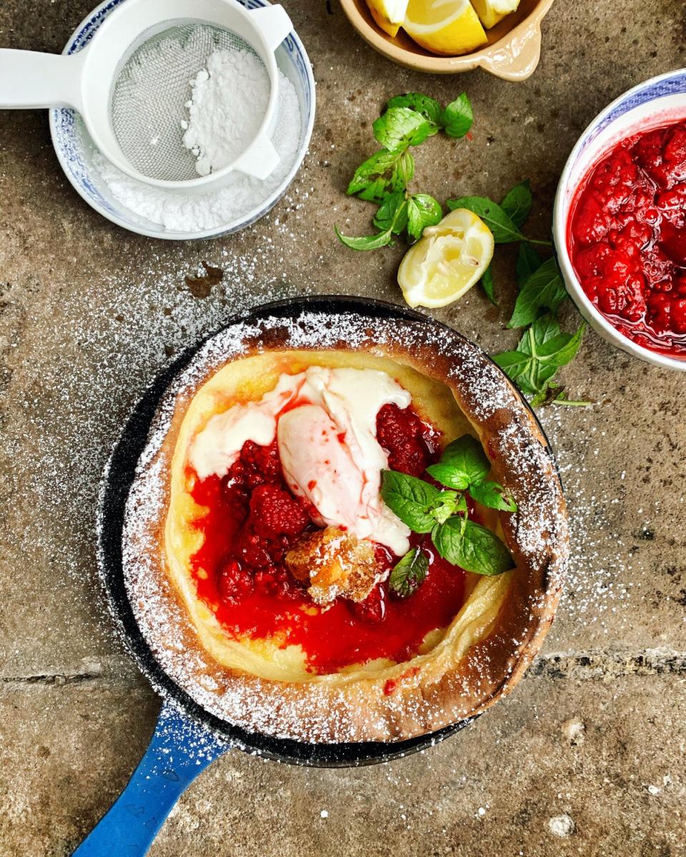 Dutch baby pancakes are kind of like Yorkshire puddings, which are acceptable to eat at all times of day (Wild By Tart)