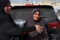 Funeral of Palestinians killed in Israeli strike, in Deir Al-Balah in the central Gaza Strip