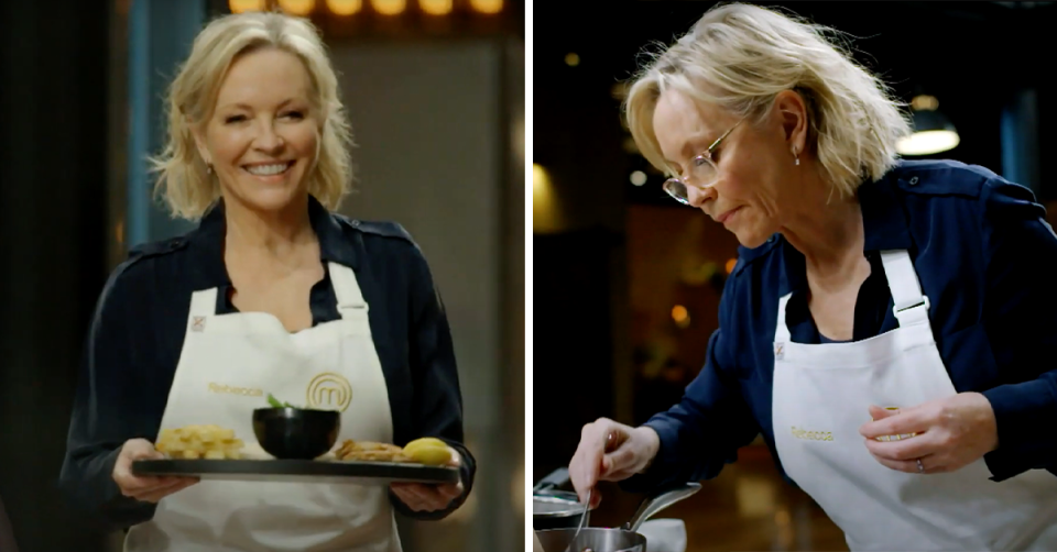 Rebecca Gibney on Celebrity MasterChef.