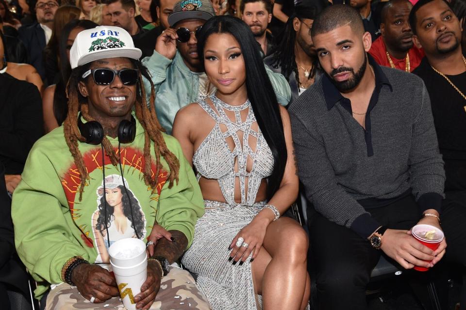 Lil Wayne, Nicki Minaj, and Drake attend the 2017 Billboard Music Awards