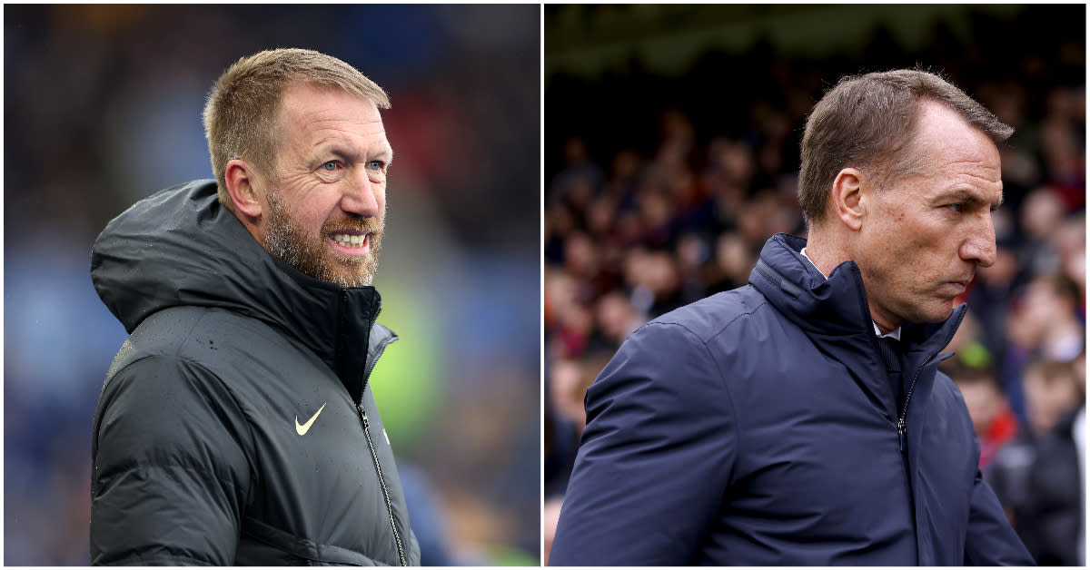 Ex-EPL managers Graham Potter (left) and Brendan Rodgers. (PHOTOS: Getty Images)