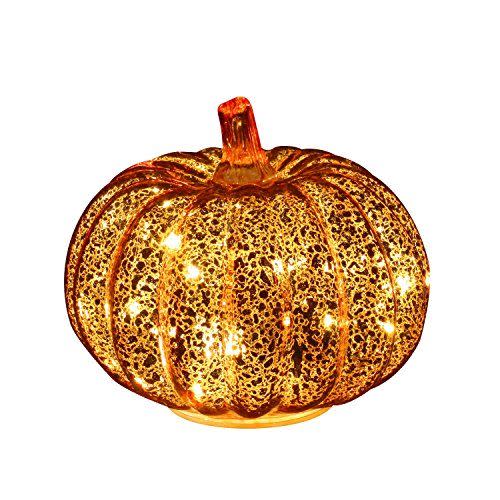 23) Romingo Mercury Glass Pumpkin Light