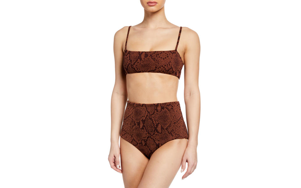 Mara Hoffman 'Sia' Snake-print Bandeau Bikini Top and Bottom