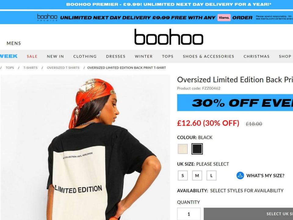 The Boohoo ad banned by the ASA (ASA/PA)