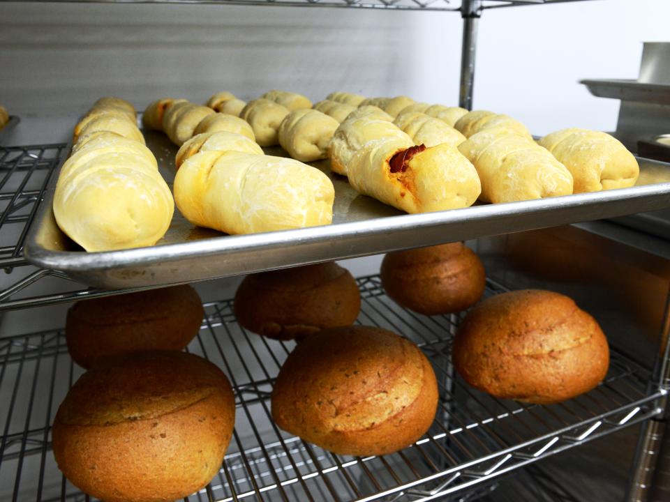 Pepperoni rolls and fresh baked bread are among the items for sale at Meyers Specialty Market in McConnelsville. The business, located on the corner of Main and Seventh streets, is owned by Sarah Griesmeyer and husband Will.