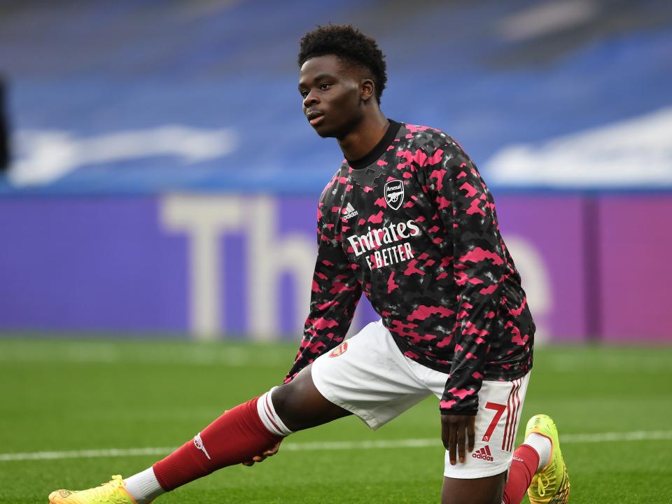 Arsenal winger Bukayo Saka (Arsenal FC via Getty Images)