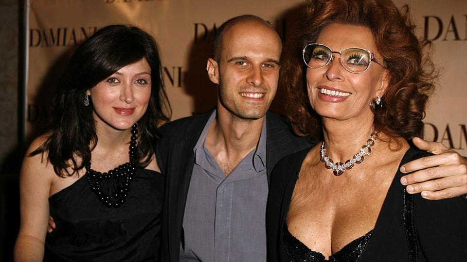 Sasha Alexander, Edoardo Ponti and Sophia Loren during Damiani Launches The "Sophia Loren" Collection at Four Seasons Hotel in Beverly Hills, CA, United States. 