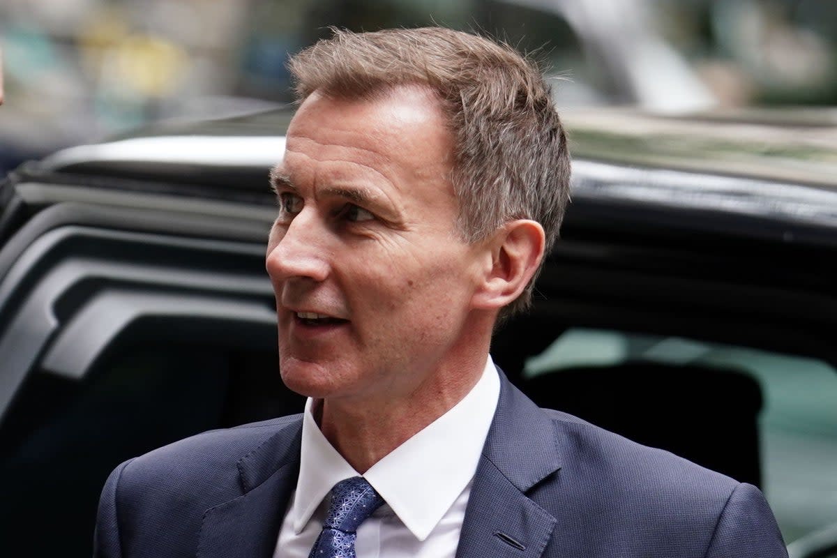 Jeremy Hunt has faced pressure from some Tory MPs to cut taxes before the next general election (Jordan Pettitt/PA Wire)