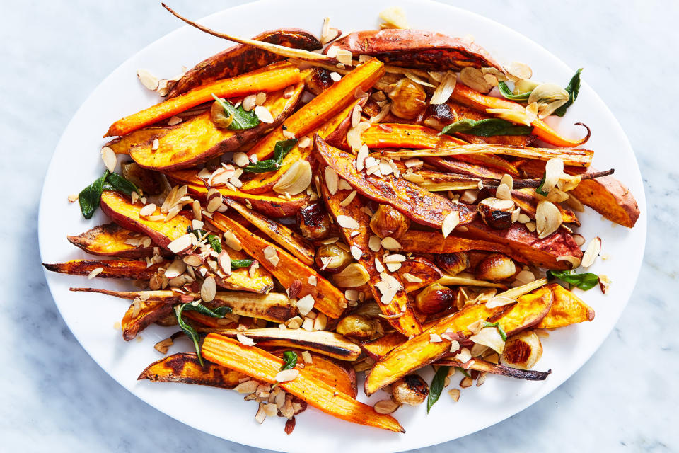 Roasted Root Vegetables with Brown Butter, Sage, and Almonds