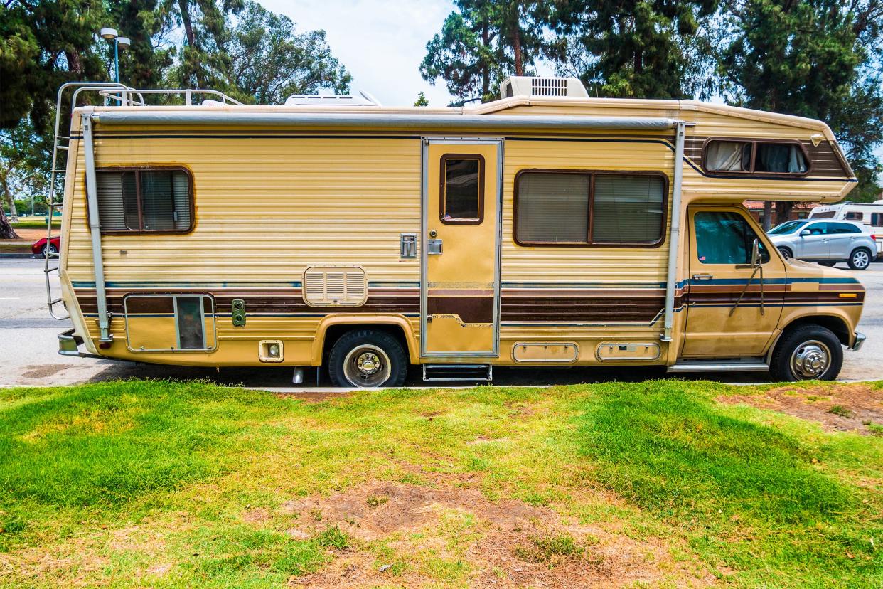 Old RV parked