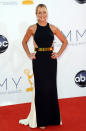 Edie Falco arrives at the 64th Primetime Emmy Awards at the Nokia Theatre in Los Angeles on September 23, 2012.