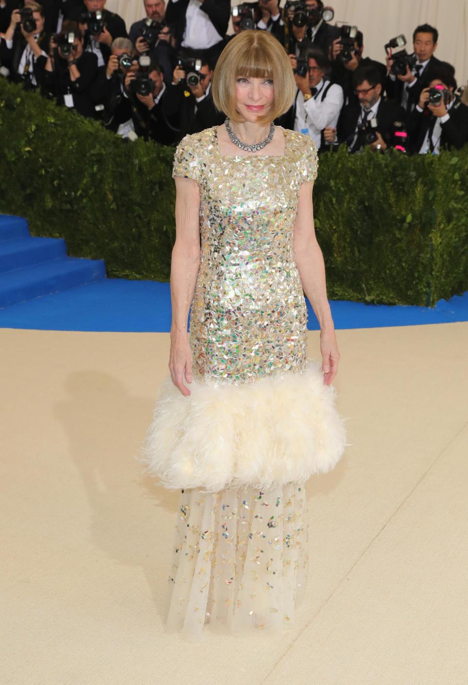 Anna Wintour kicked off the annual MET Gala the in this sparkling Chanel creation.