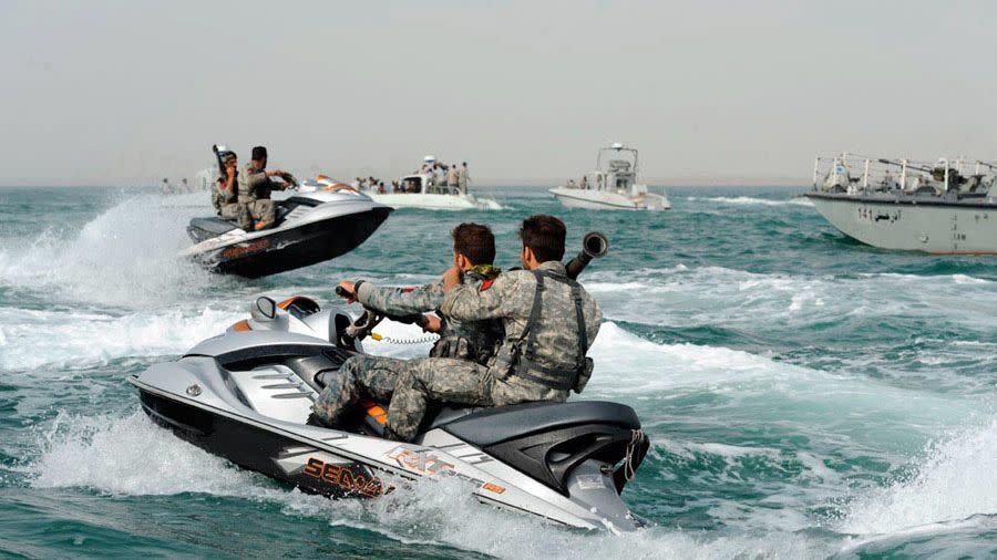 iranian navy jet skis in 2011 exercise